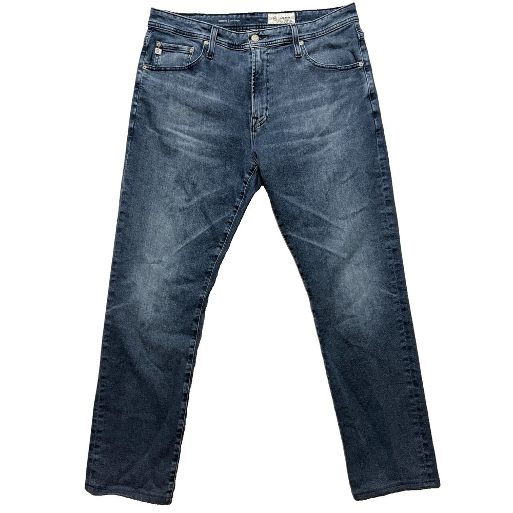 AG Adriano Goldschmied Jeans Everett Slim Straight Mens Size 36x33 Blue Denim
